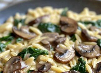 Creamy Spinach and Mushroom Orzo