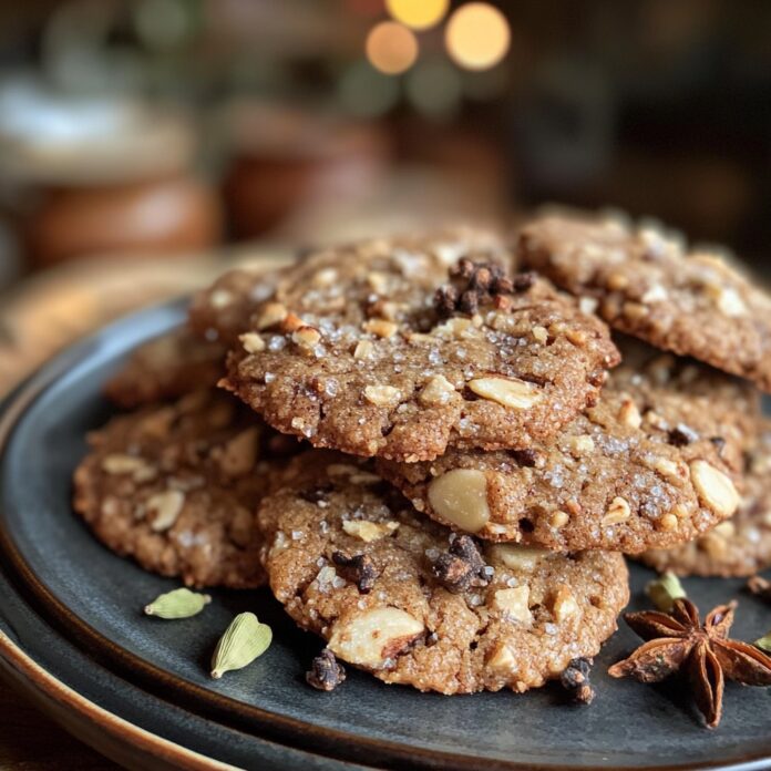 Homemade spiced cookies with warm chai flavors, golden and crispy on the edges.